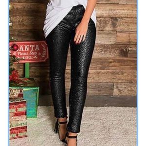 Sequin Skinny Pants